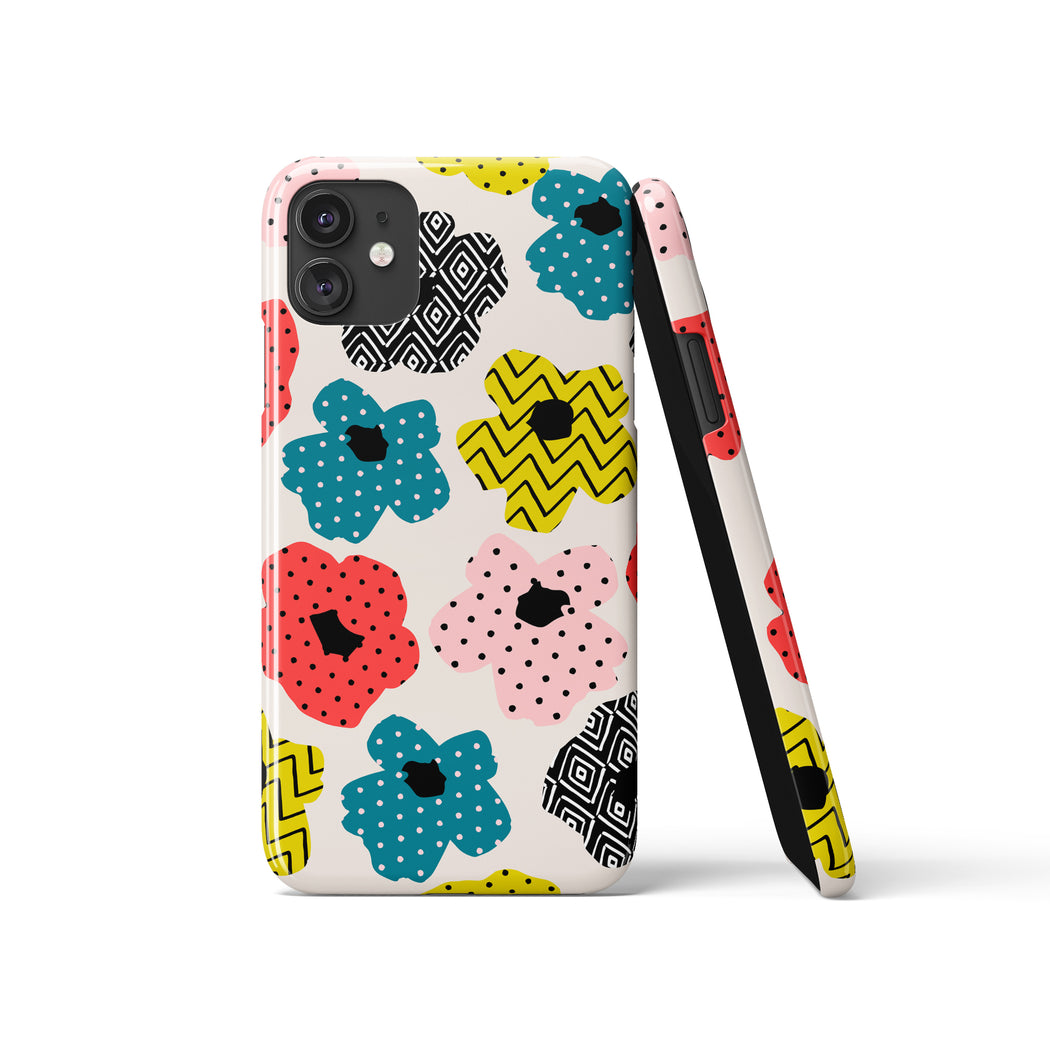 Colorful Floral Cut Outs iPhone Case