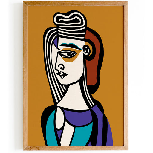 Picasso, Retro Cubism Girl Poster