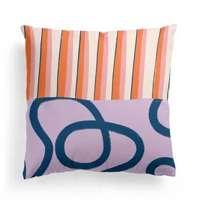 Modern Hand Painted Pattern Throw Pillow