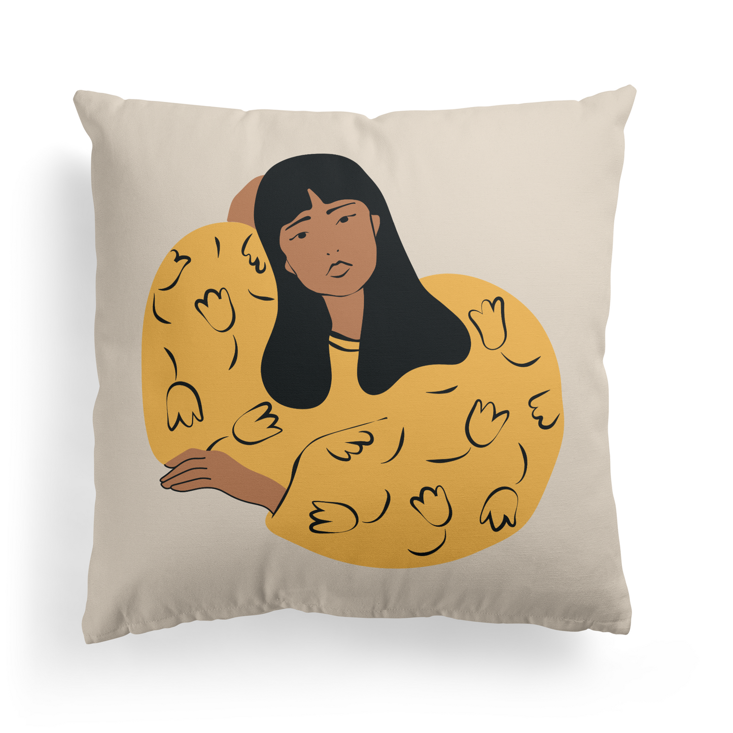 Cute Girl Living Room Decor Throw Pillow