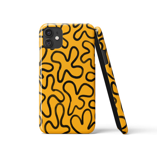 Yellow iPhone Case with Abstract Shapes