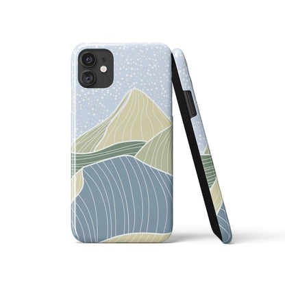 Blue Landscape Minimalist Art iPhone Case