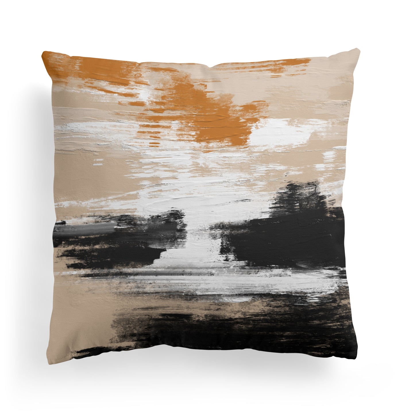 Abstract Beige Painting Throw Pillow