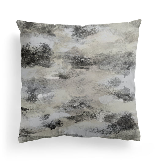 Grey Handdrawn Abstract Throw Pillow
