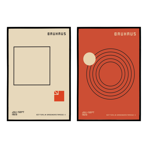 Set of 2 Minimalist Bauhaus Posters