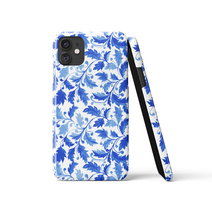 Blue Floral Ceramic Pattern iPhone Case