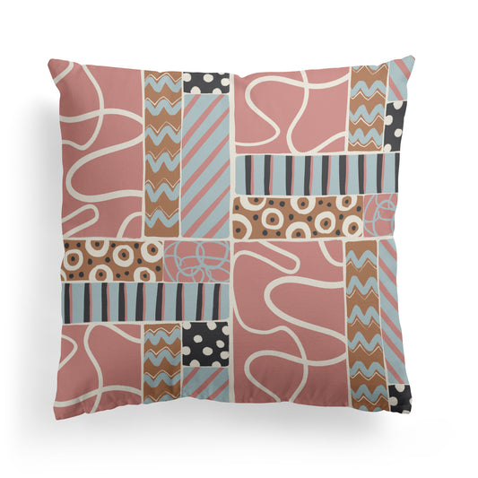 Pastel Boho Mid Century Modern Pattern Throw Pillow