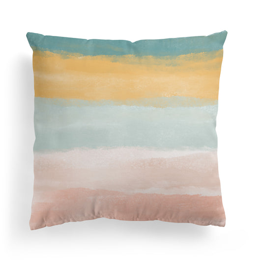 Beach Dream Pastel Pink Abstract Painting Art Throw Pillow