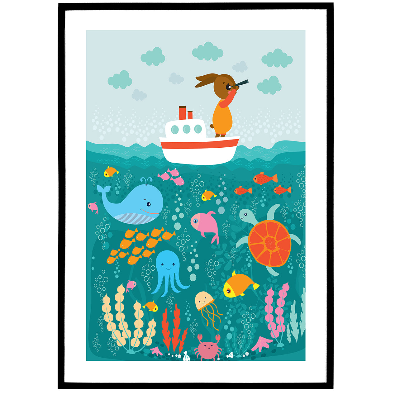 Sea Voyage With Rabbit Poster