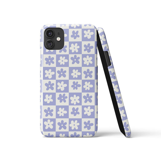 Checkerboard Collage with Flowers iPhone Case