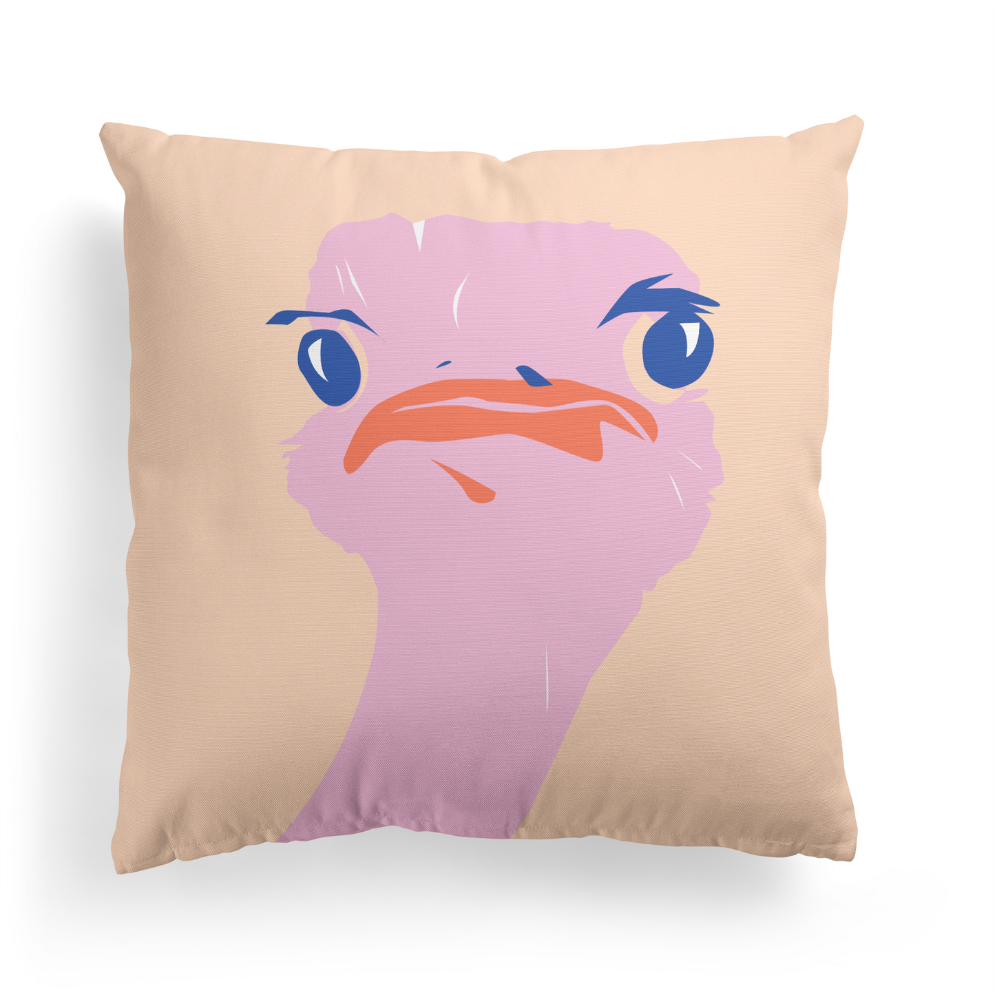 Funny Ostrich, Wildlife Throw Pillow