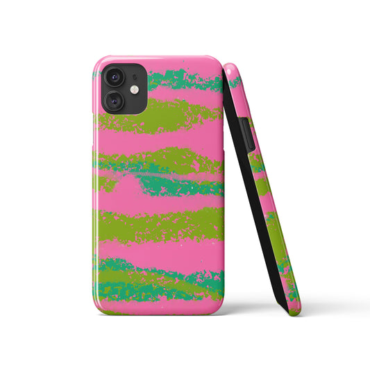 Pink Green Abstract Pattern iPhone Case
