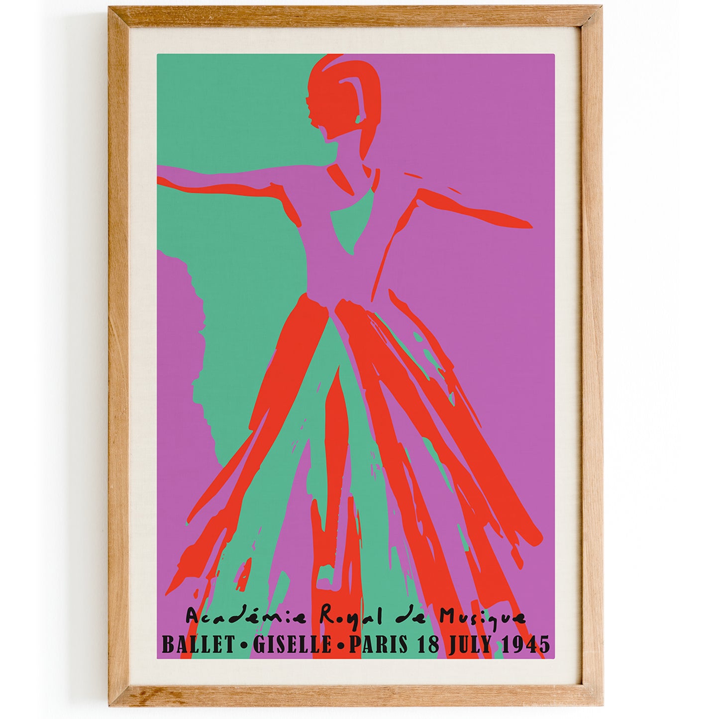 Colorful Retro Ballet Giselle Poster