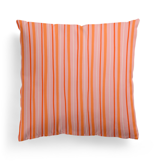 Cute Pink Striped Retro Throw Pillow