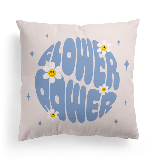 Retro Flower Power Hippie Throw Pillow