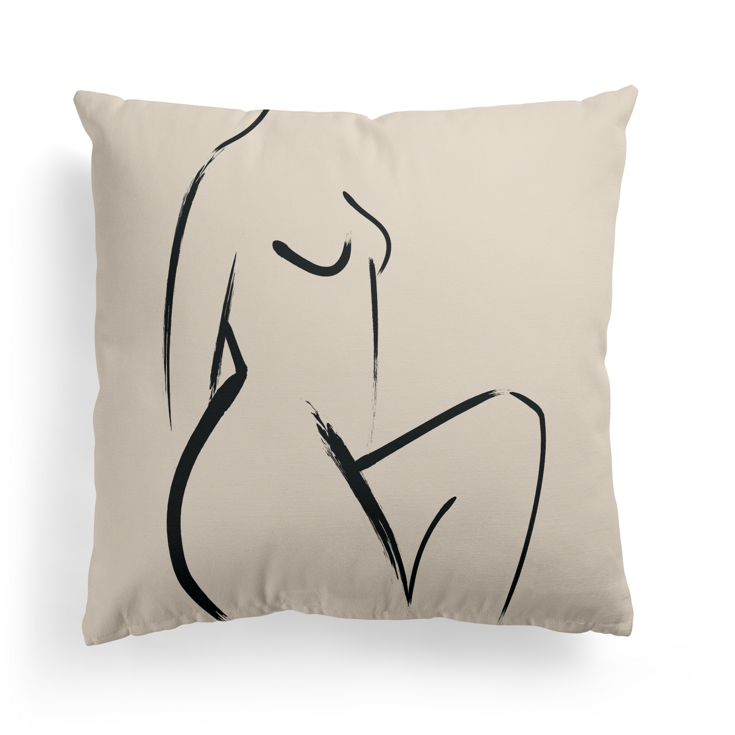 Line Art Woman Throw Pillow