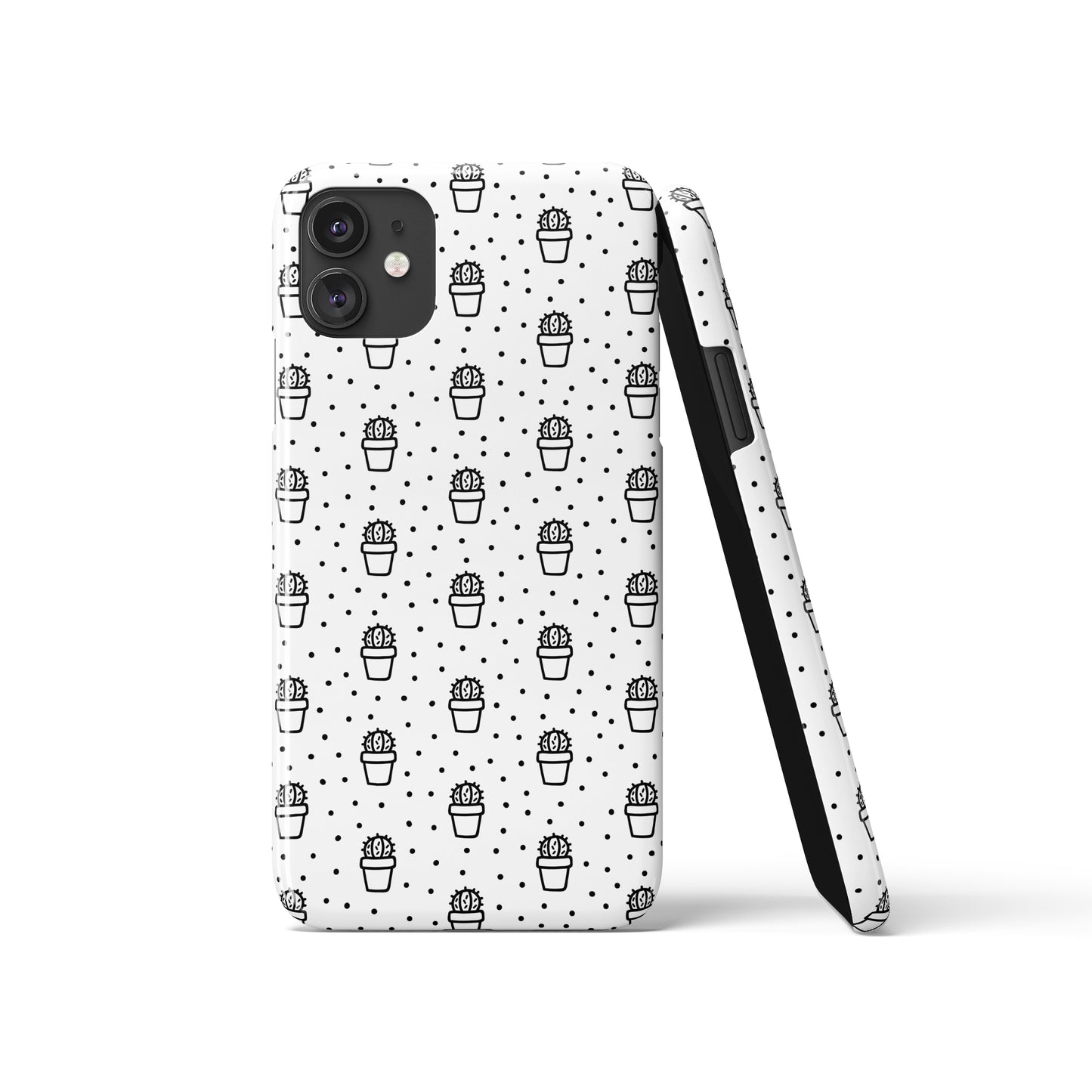 Black and White Tiny Cactus iPhone Case
