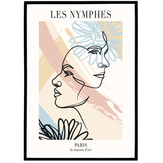 Les Nymphes Pastel Poster