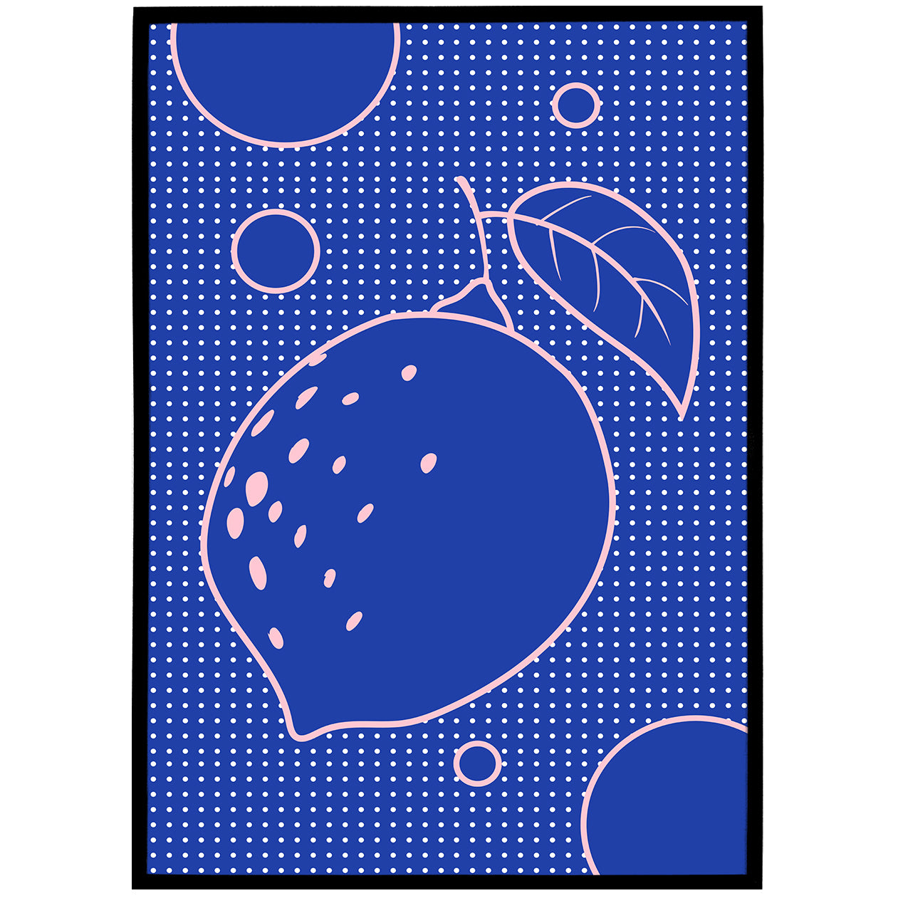 Blue Modern Lemon Poster
