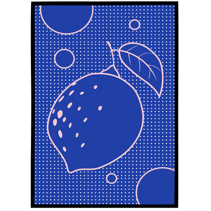 Blue Modern Lemon Poster