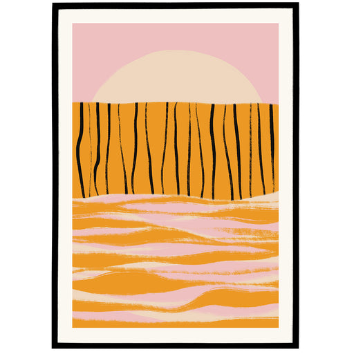 Abstract Boho Colorful Sun Poster