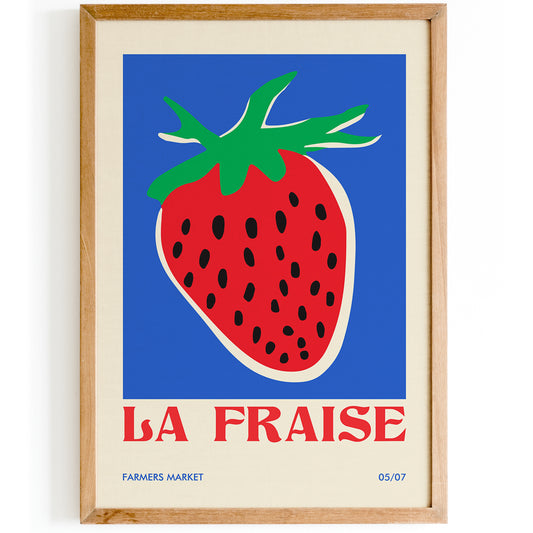 La Fraise Strawberry Retro French Poster