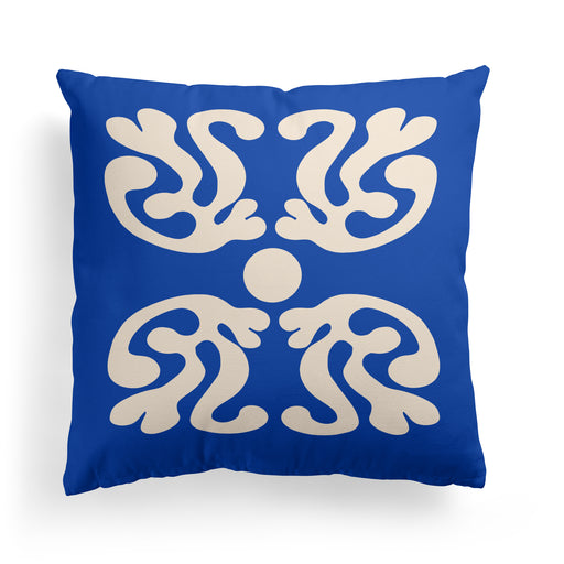 Blue Botanical Throw Pillow