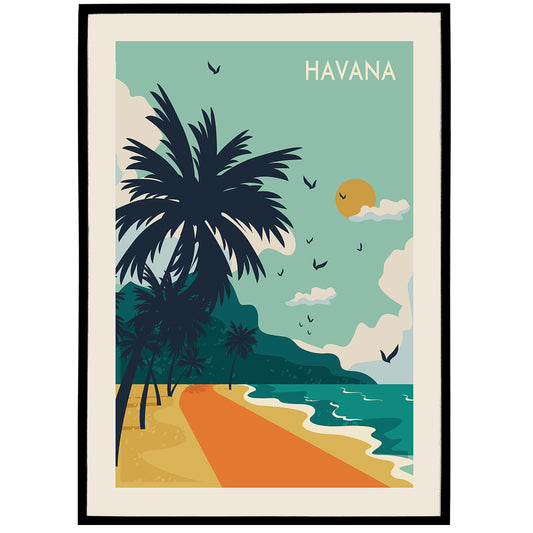 Havana Beach Travel Poster