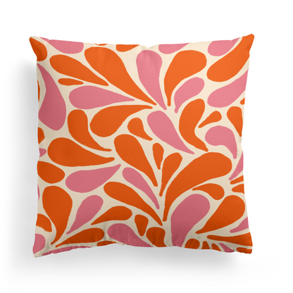 Colorful Abstract Botanical Pattern Throw Pillow