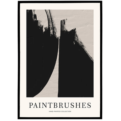 Black Modern Paintbrushes Poster