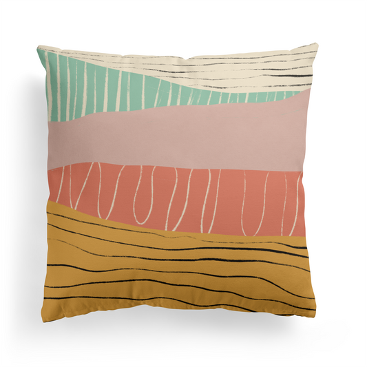 Colorful Abstract Mountains Throw Pillow