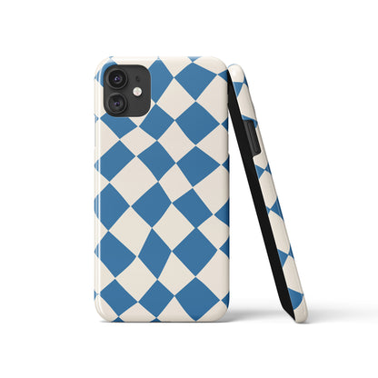 Retro Geometric Blue iPhone Case