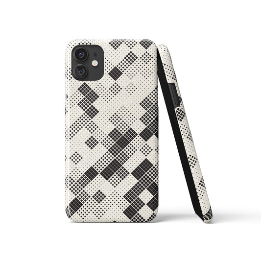 Black and White Matrix Geometric iPhone Case