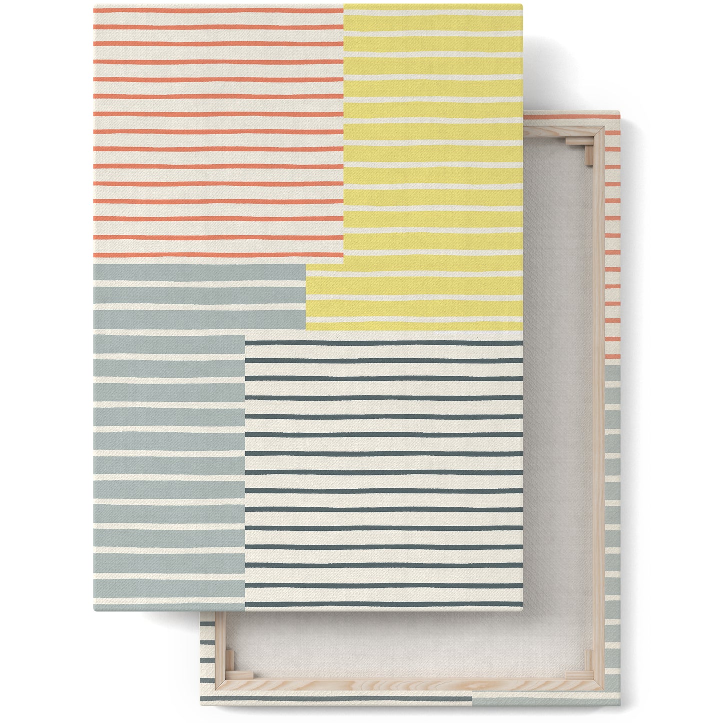 Retro Striped Painted Canvas Print