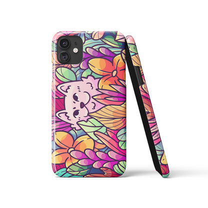 Psychodelic Groovy Rainbow Cat iPhone Case