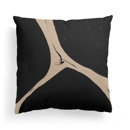 Black Blocks Modern Art Throw Pillow