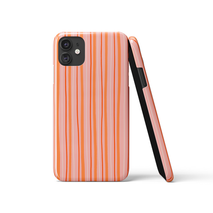 Retro Pink Striped Pattern iPhone Case