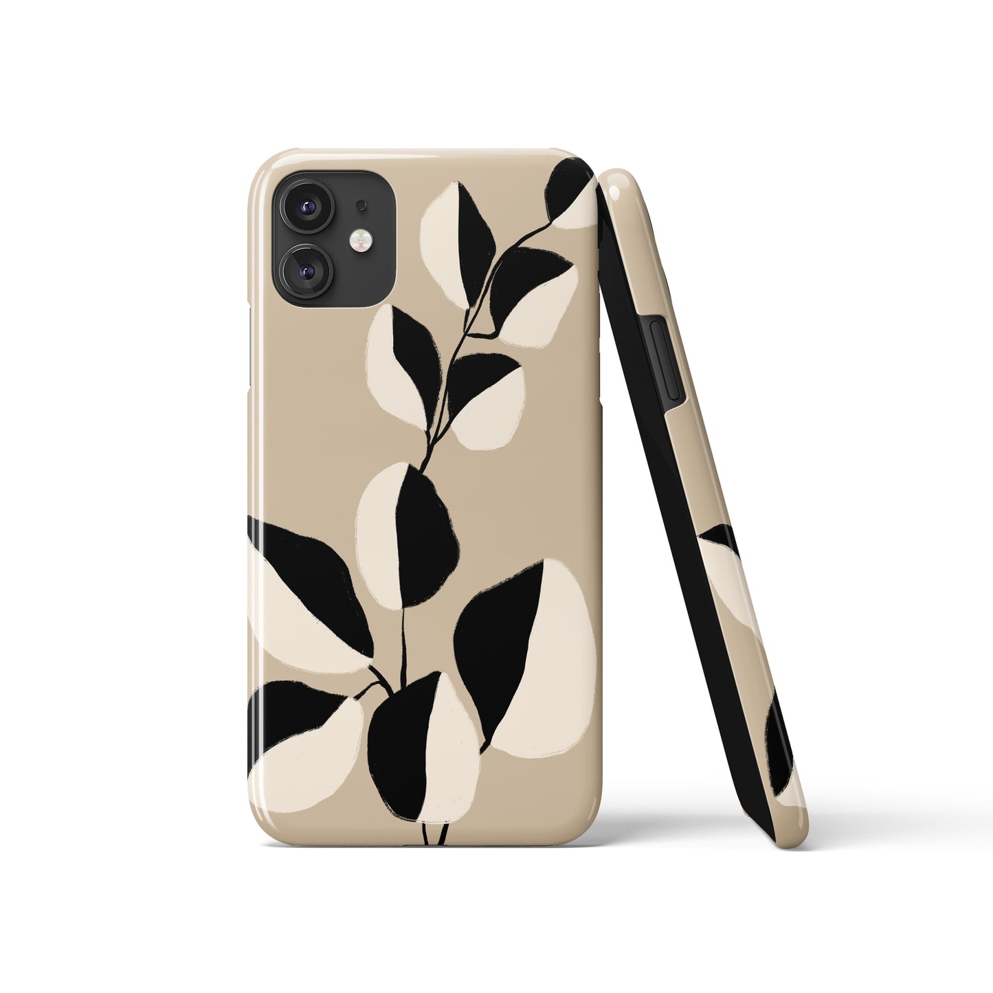 Beige&Black Floral iPhone Case