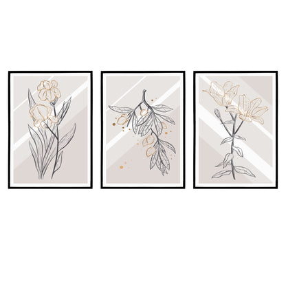 Set of 3 Floral Classic Posters