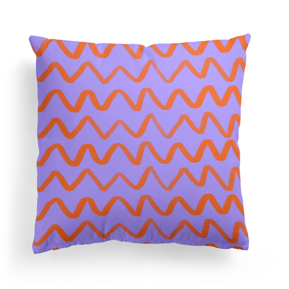 Violet and Orange Zig Zag Throw Pillow