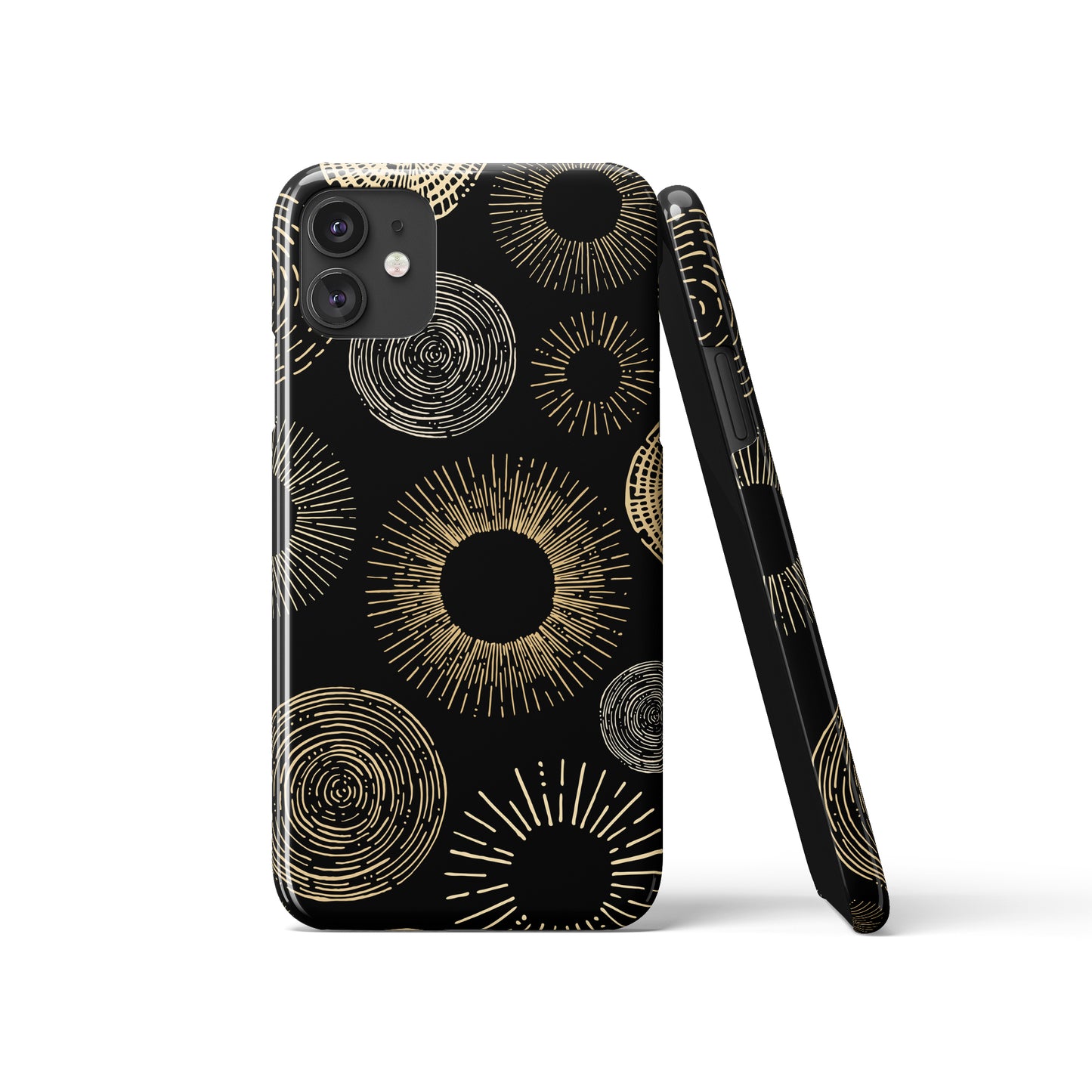 Black Dark Rustic Sun iPhone Case