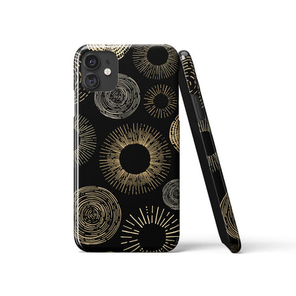 Black Dark Rustic Sun iPhone Case