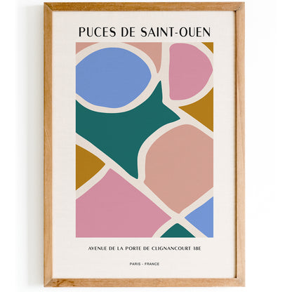 Paris Flea Market Modern Poster