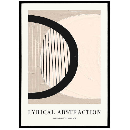 Lyrical Abstraction Beige Black Poster