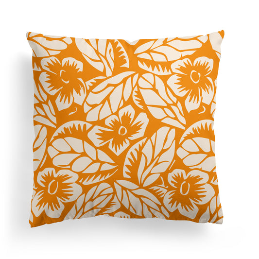 Yellow Floral Throw Pillow