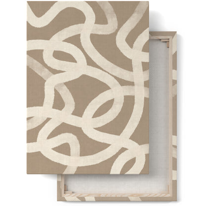 Beige Abstract Lines No.2 Canvas Print