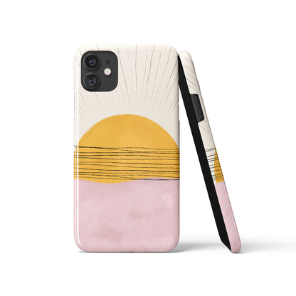 Yellow Sun Minimalist Art iPhone Case