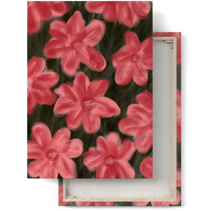 Hand Painted Flowers Feminine Canvas Print