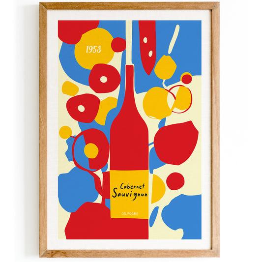 Cabernet Sauvignon California Wine Poster
