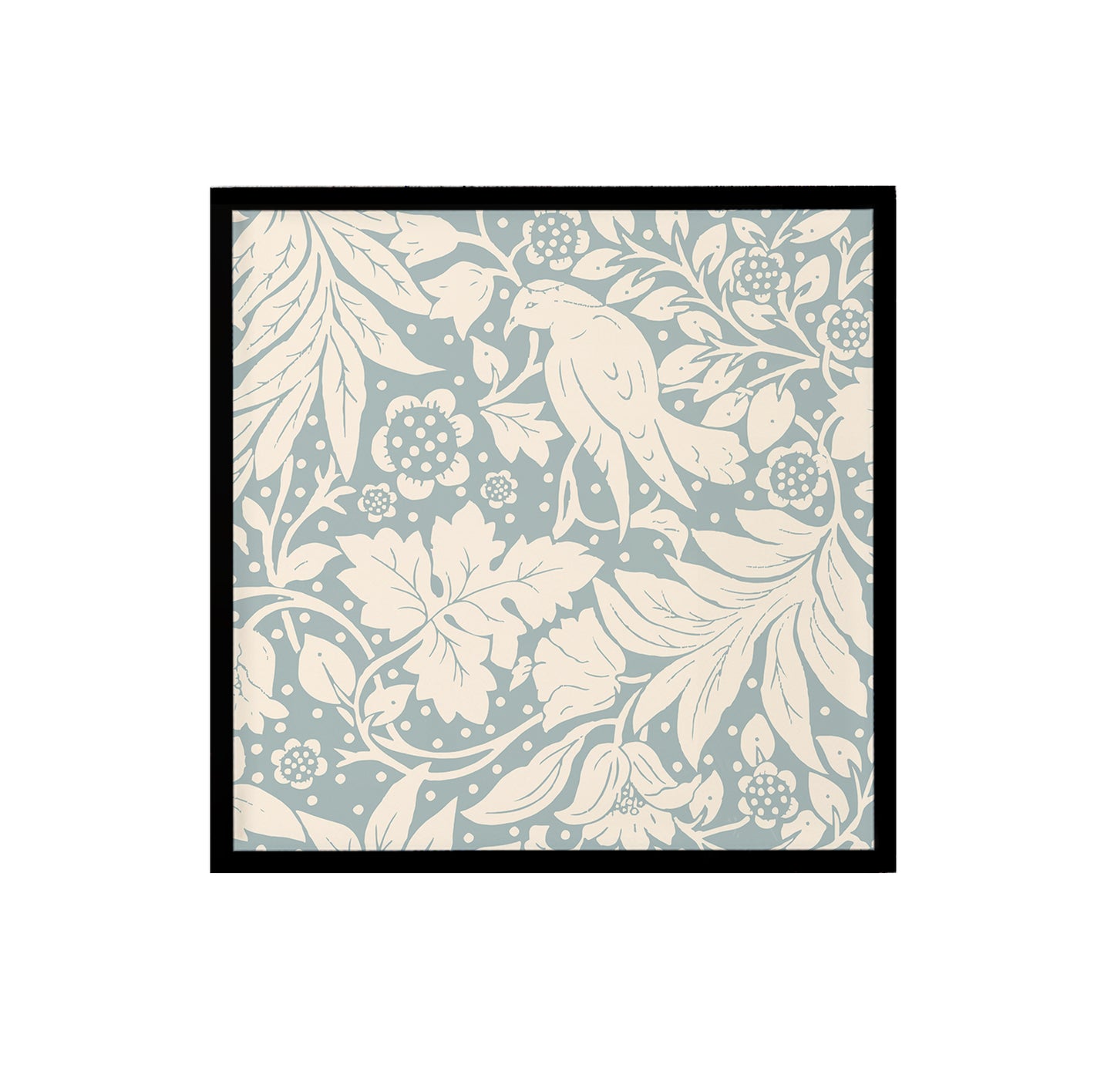 Light Blue Retro Floral Square Print